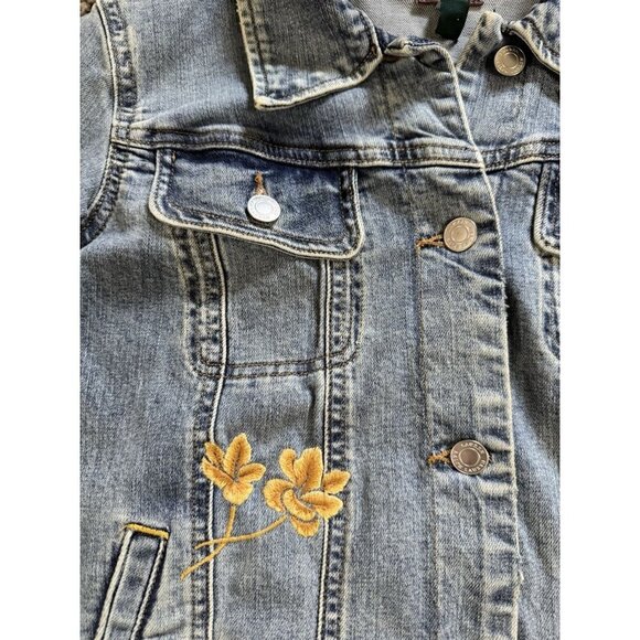 RALPH LAUREN Patch Regal Crest Denim Truckers Jacket Boho Preppy Edgy Street 4 - Picture 6 of 9